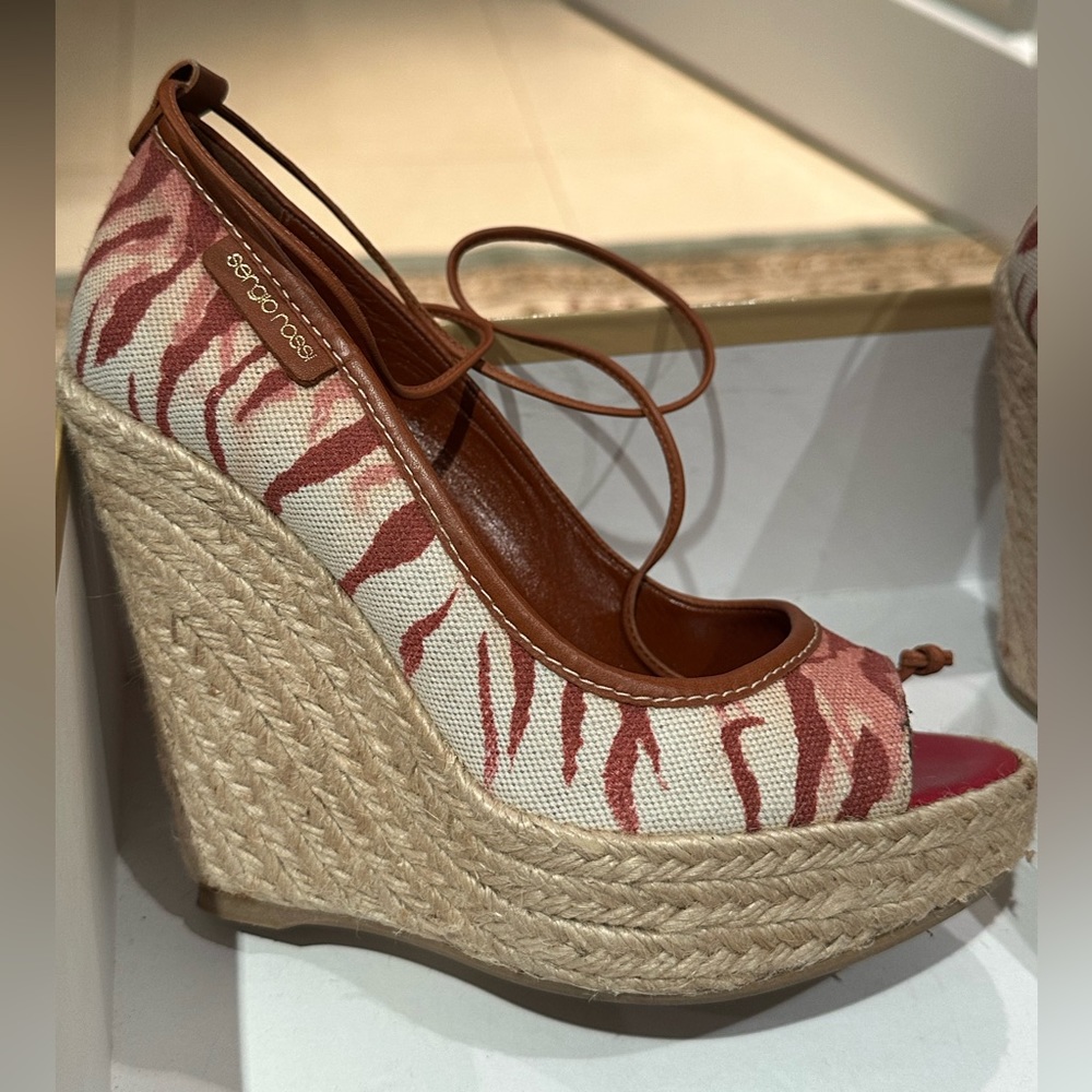 Sergio Rossi Zebra Espadrille size 36.5
